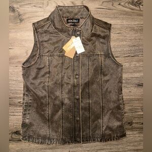 NWT North River Brown Suede Leather Vest Mens Medium